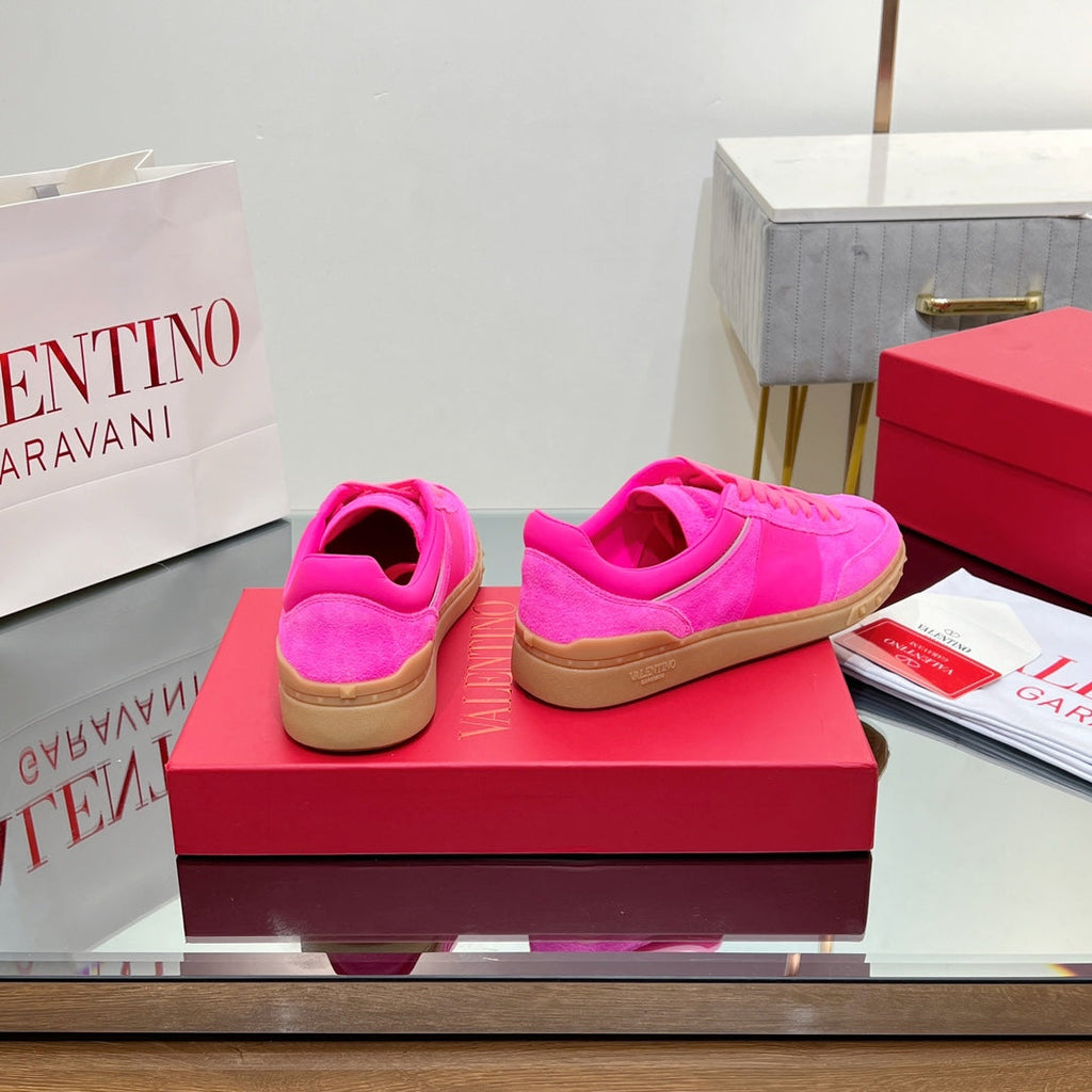 VALENTINO 25S UPVILLAGE SNEAKERS IN PINK SUEDE