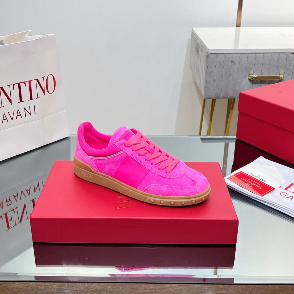 VALENTINO 25S UPVILLAGE SNEAKERS IN PINK SUEDE