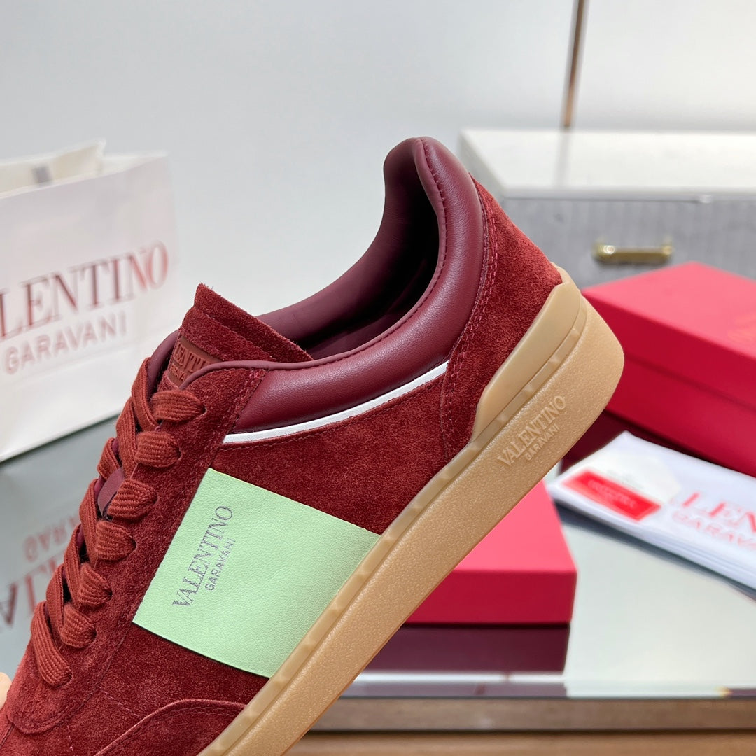 VALENTINO 25S UPVILLAGE SNEAKERS IN RED SUEDE
