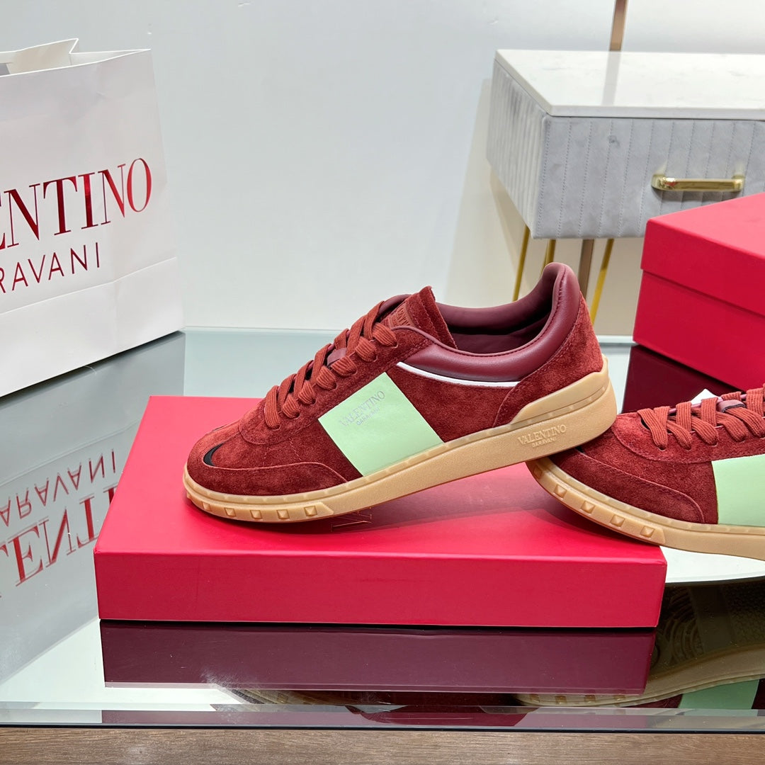 VALENTINO 25S UPVILLAGE SNEAKERS IN RED SUEDE