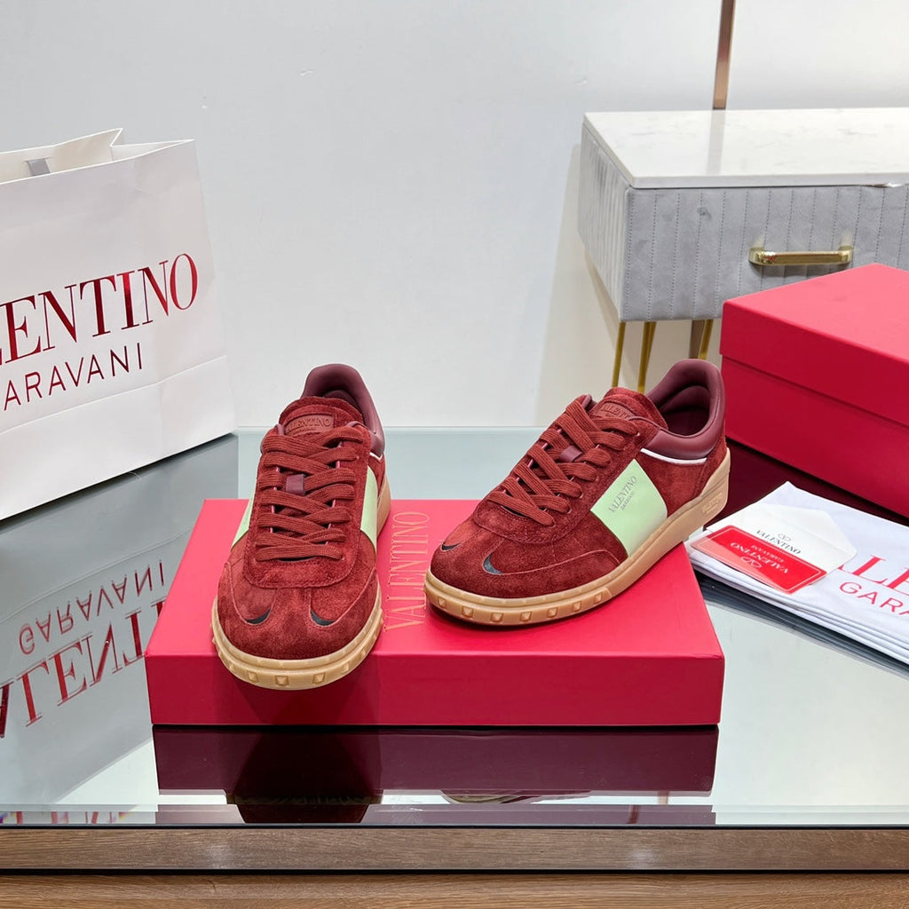VALENTINO 25S UPVILLAGE SNEAKERS IN RED SUEDE