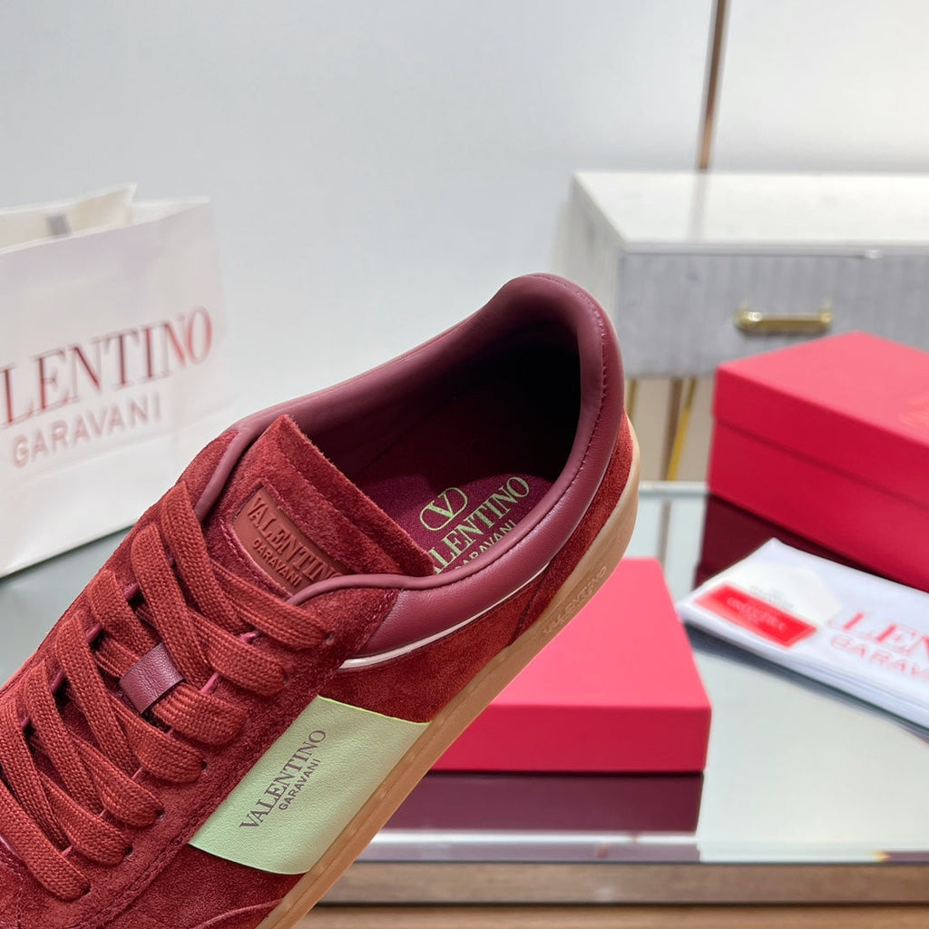 VALENTINO 25S UPVILLAGE SNEAKERS IN RED SUEDE