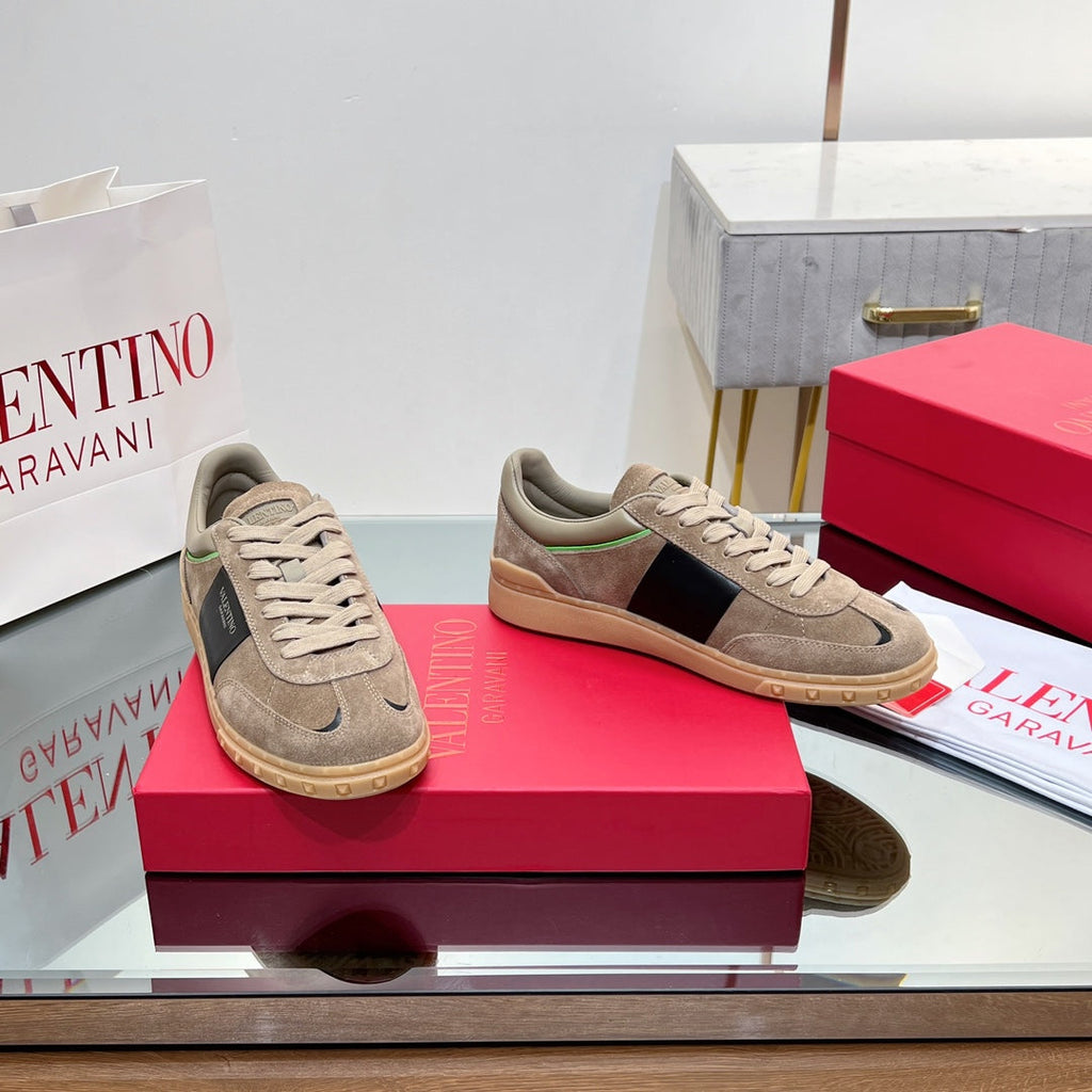 VALENTINO 25S UPVILLAGE SNEAKERS IN BROWN SUEDE