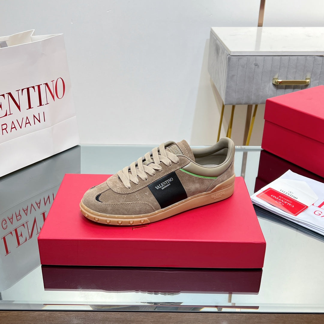 VALENTINO 25S UPVILLAGE SNEAKERS IN BROWN SUEDE
