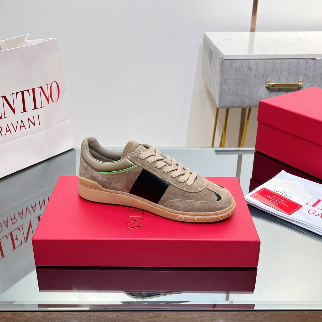 VALENTINO 25S UPVILLAGE SNEAKERS IN BROWN SUEDE