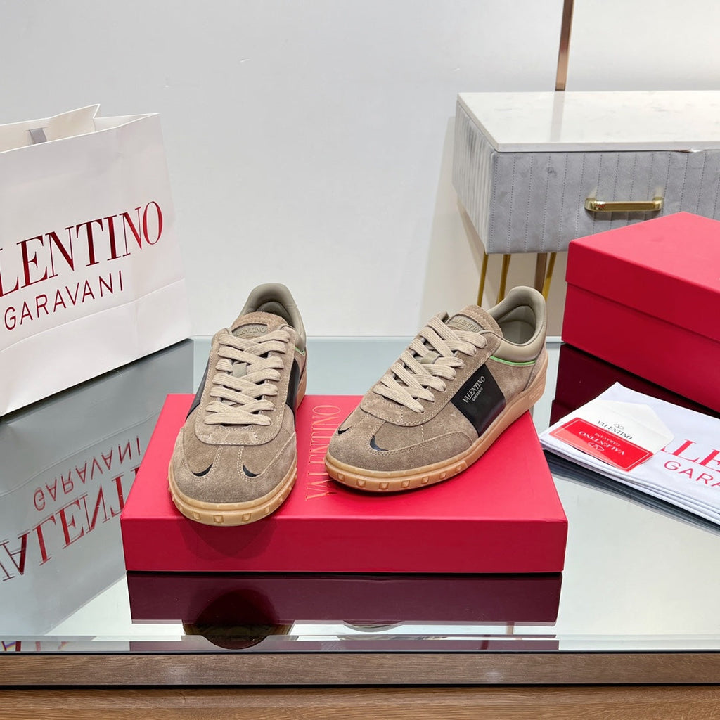 VALENTINO 25S UPVILLAGE SNEAKERS IN BROWN SUEDE