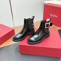 RANGERS CHELSEA BOOTS IN BLACK SHINY CALFSKIN GOLD BUCKLE
