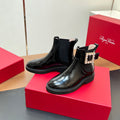 RANGERS CHELSEA BOOTS IN BLACK SHINY CALFSKIN CRYSTAL BUCKLE