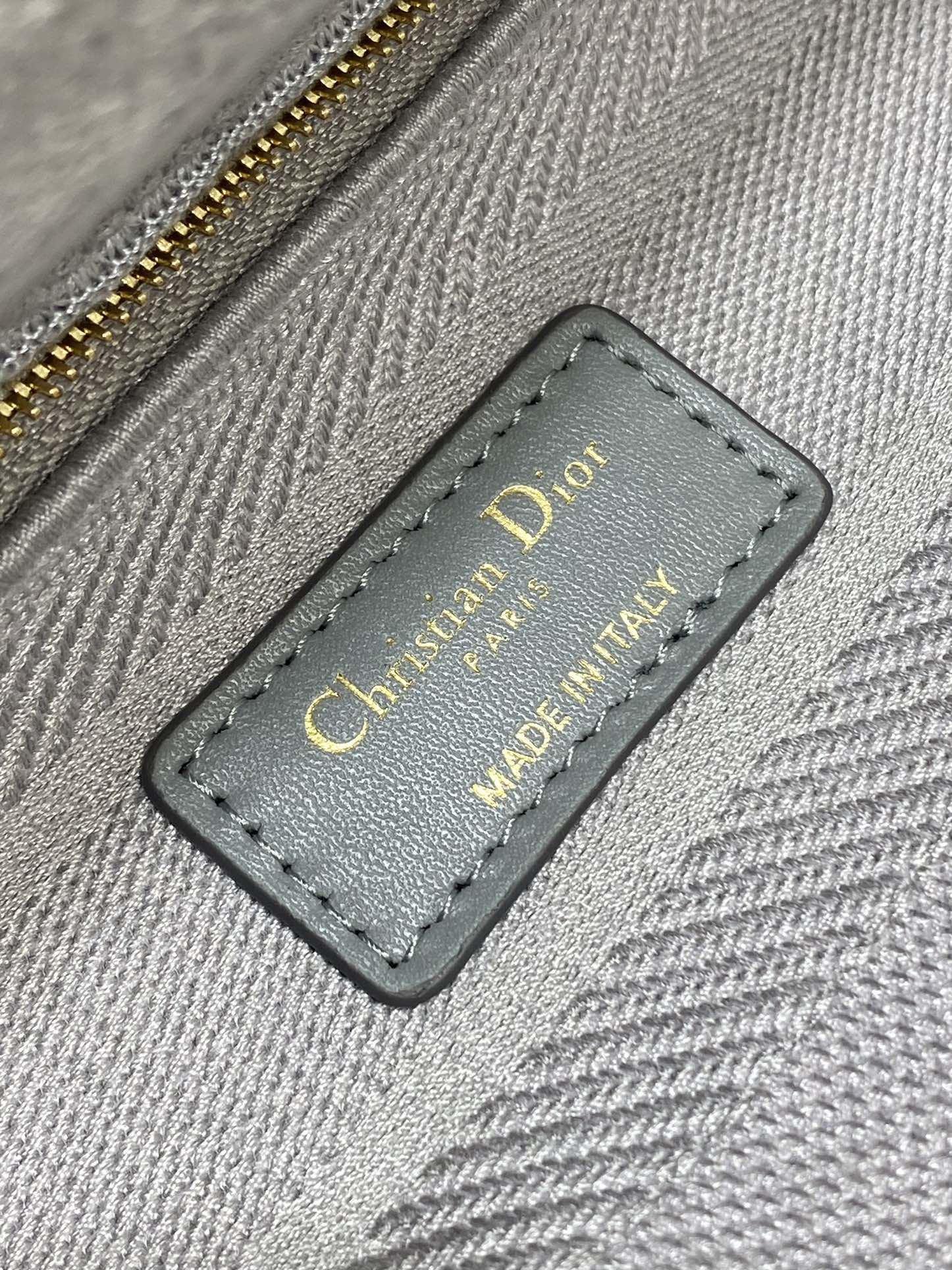 SMALL 24 LADY BAG IN PALE GRAY CANVAS