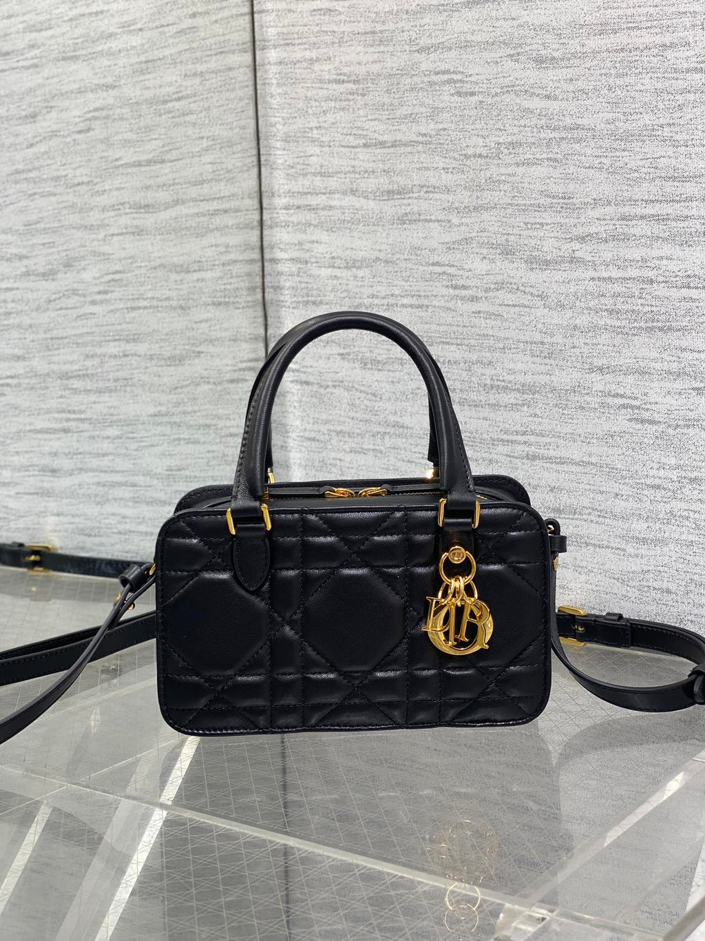 MINI GROOVE BAG 20 IN BLACK MACROCANNAGE LAMBSKIN 226487