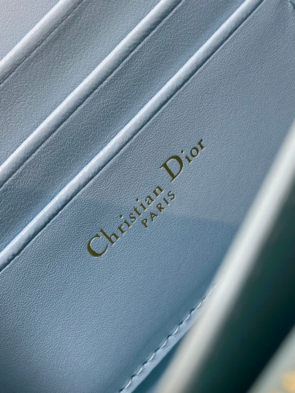 MISS CARO MINI BAG 17 IN BABY BLUE MACROCANNAGE LAMBSKIN