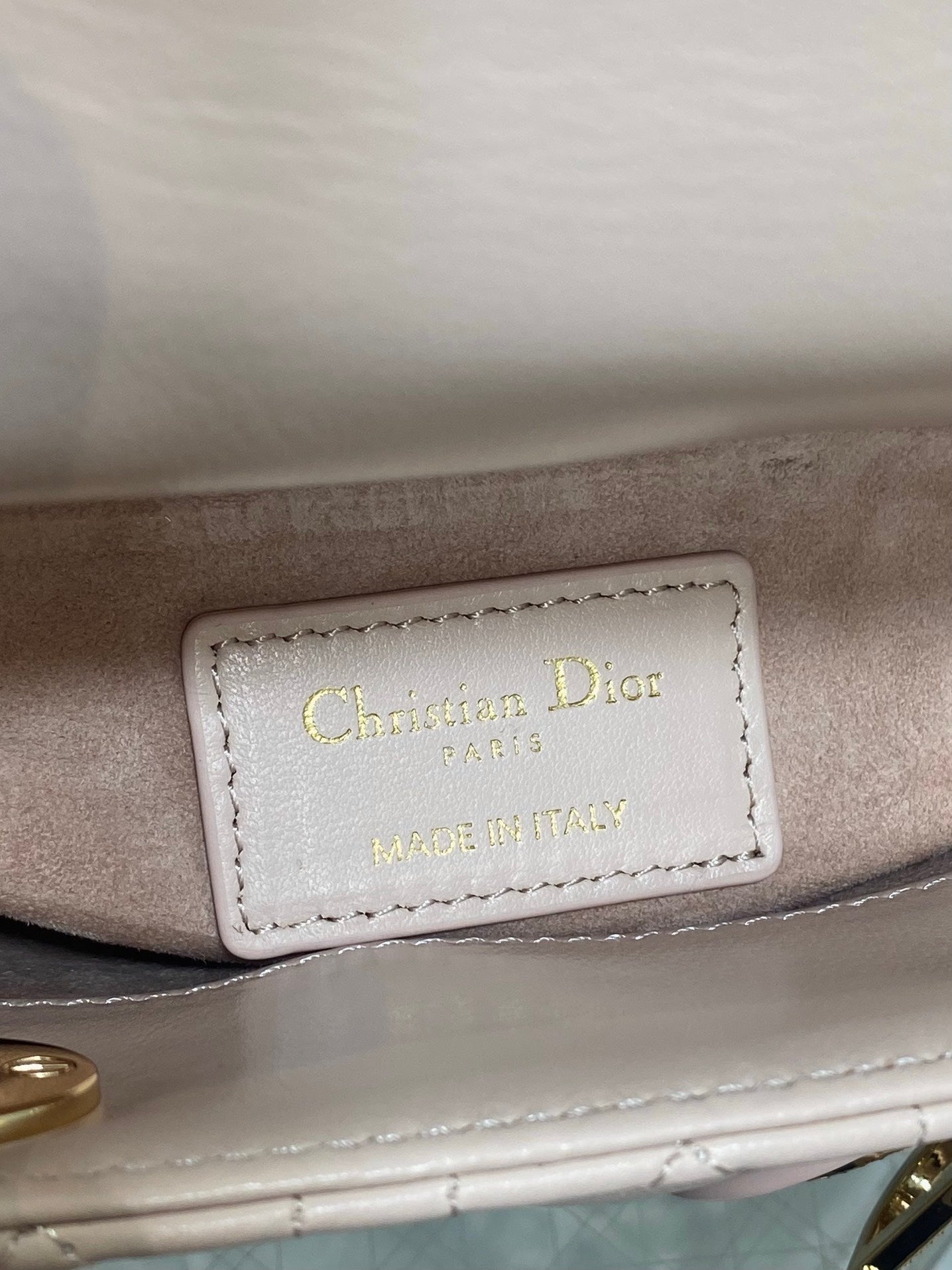 DIOR 25S MINI LADY DIOR BAG 17 IN PINK CALFSKIN CHARM CRYSTAL EMBELLISHMENTS