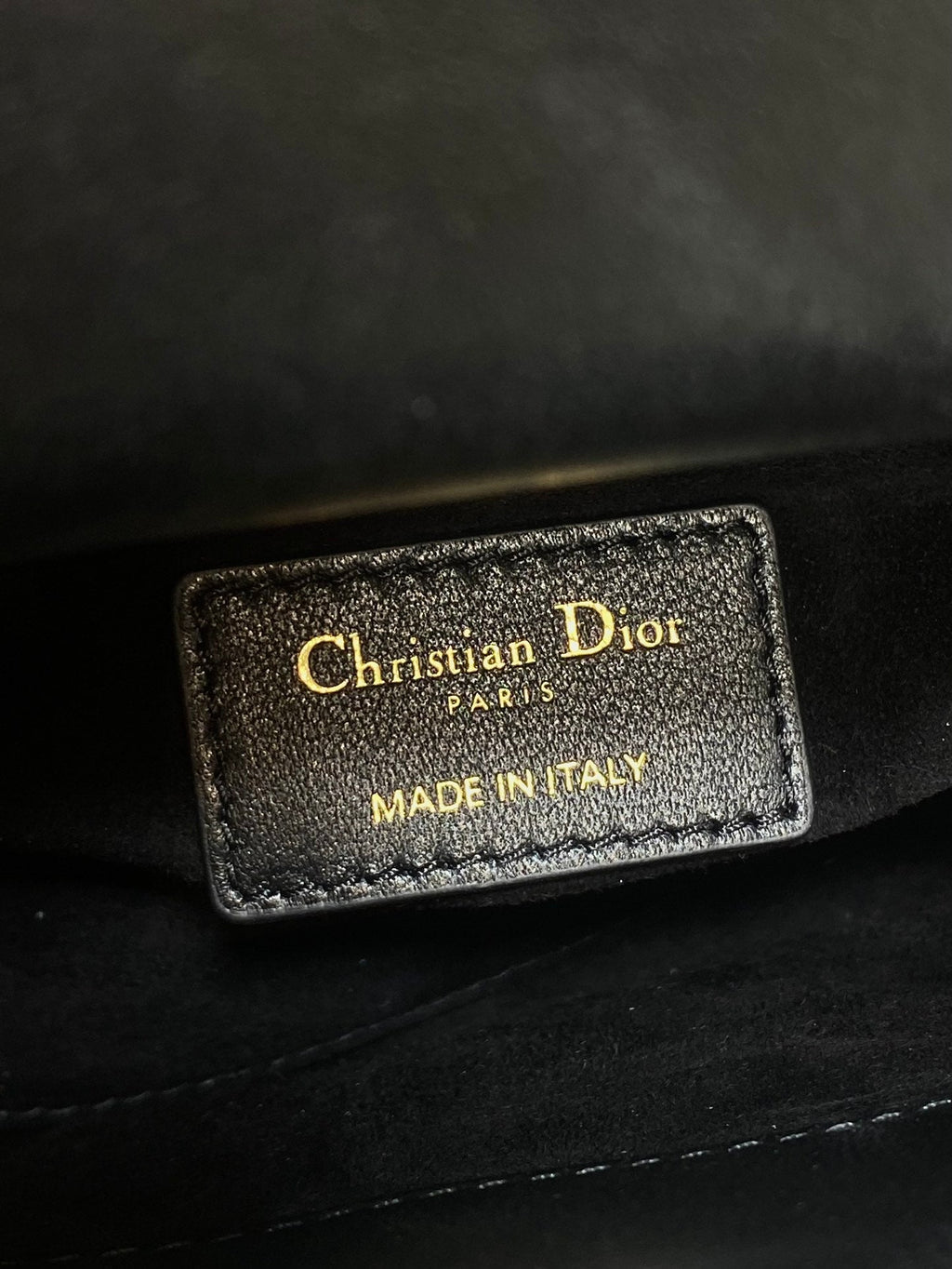 DIOR 25S MINI LADY DIOR BAG 17 IN BLACK CALFSKIN CHARM CRYSTAL EMBELLISHMENTS