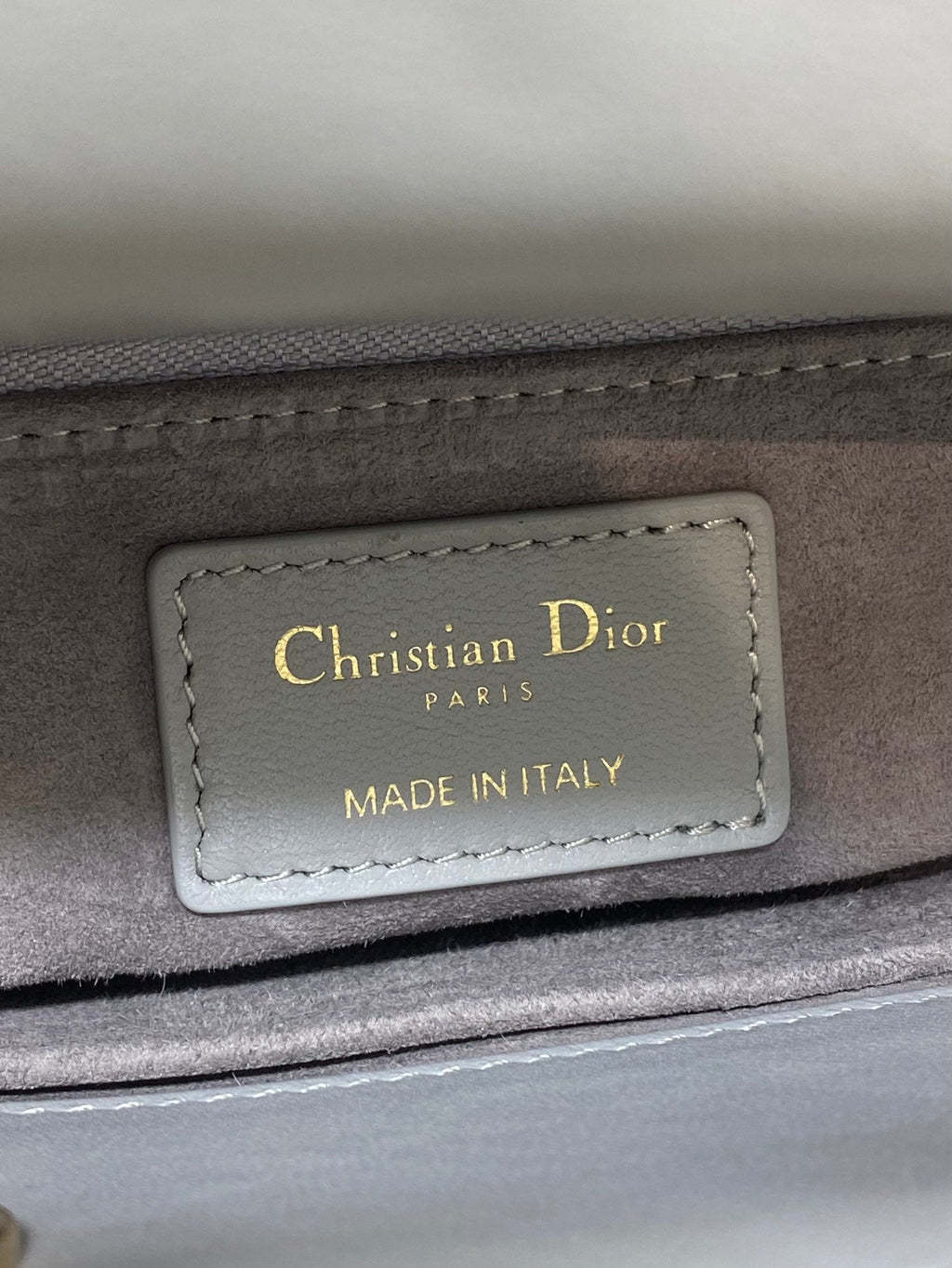 DIOR 25S LADY DIOR BAG 20 IN DARK GRAY CALFSKIN CHARM PEARL EMBELLISHMENTS