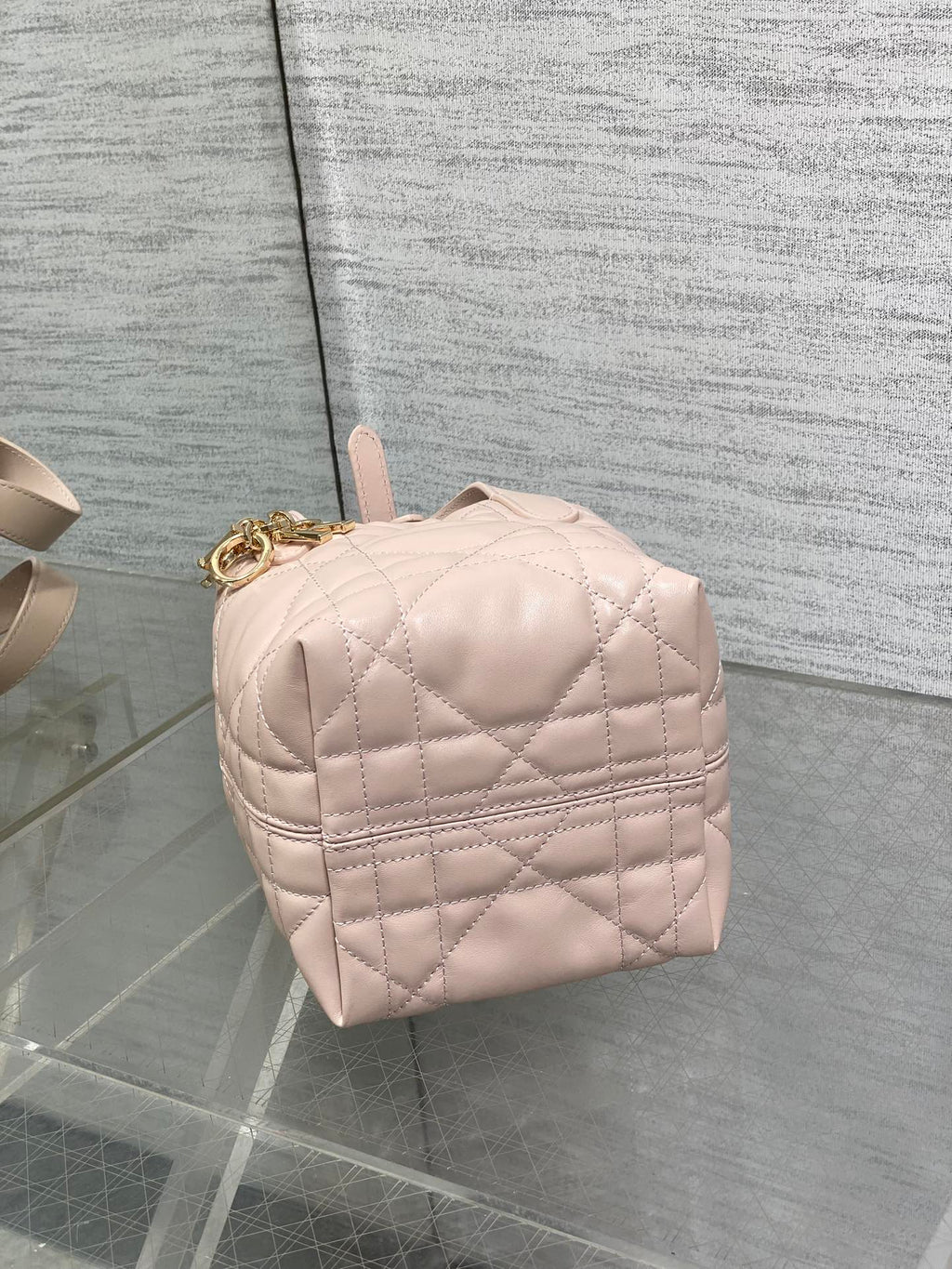 DIOR 25S ALWAYS MINI BAG 13 IN LIGHT PINK MACROCANNAGE CALFSKIN GOLD HARDWRE