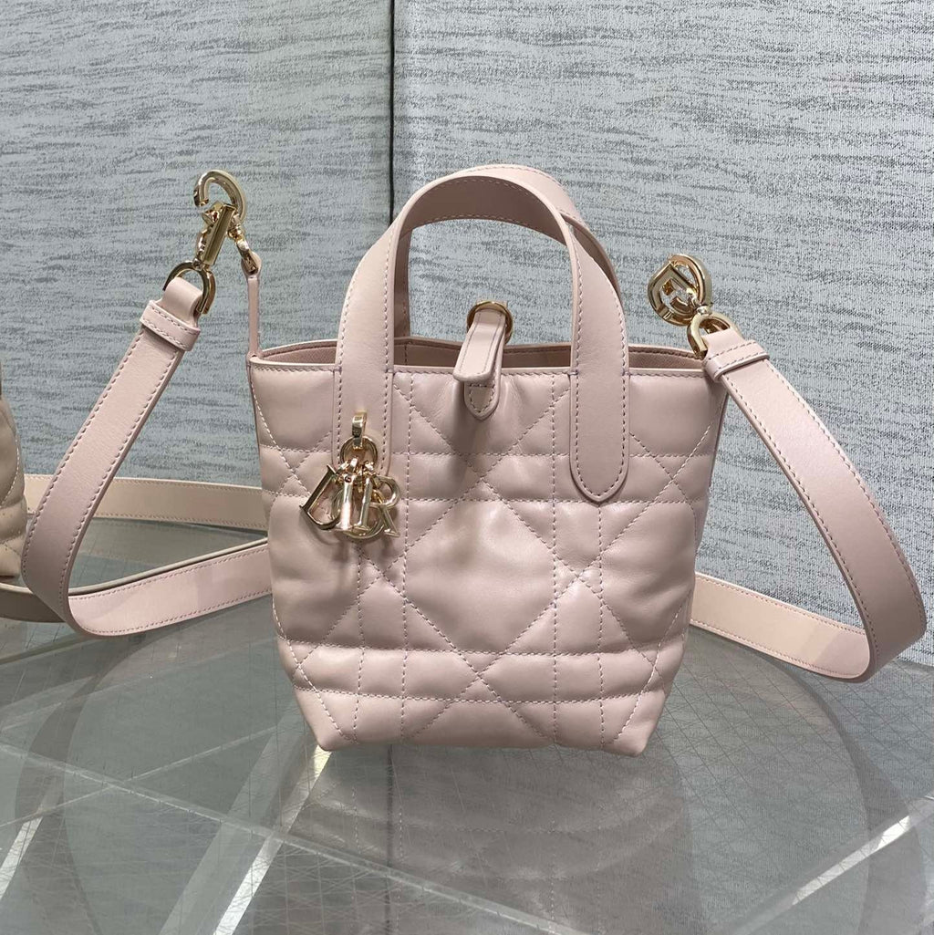 DIOR 25S ALWAYS MINI BAG 13 IN LIGHT PINK MACROCANNAGE CALFSKIN GOLD HARDWRE