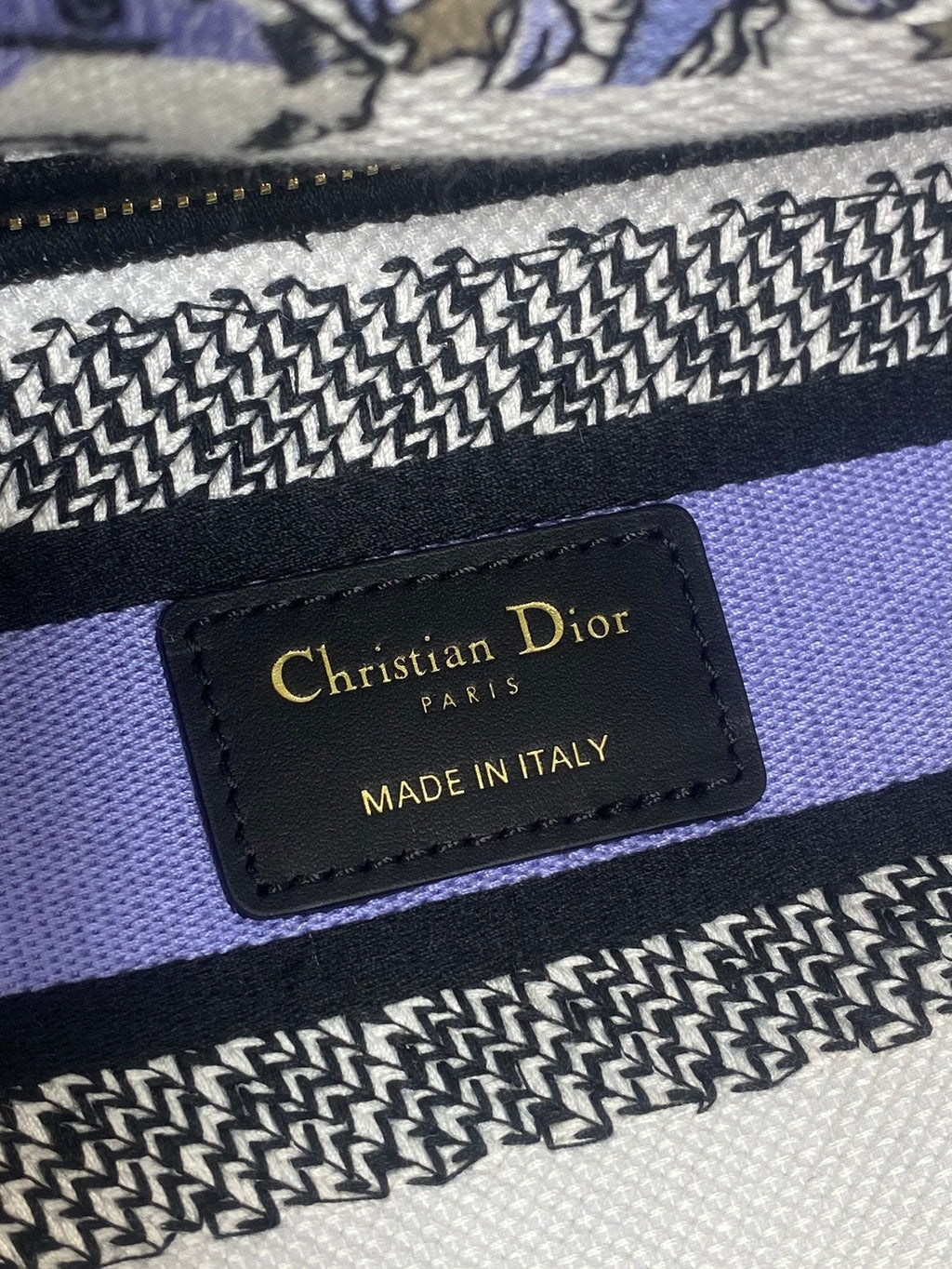 DIOR 25S SMALL LADY D-LITE BAG 24 IN PURPLE DIOR NIGHT OF DREAMS EMBROIDERY