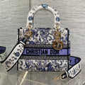 DIOR 25S SMALL LADY D-LITE BAG 24 IN PURPLE DIOR NIGHT OF DREAMS EMBROIDERY
