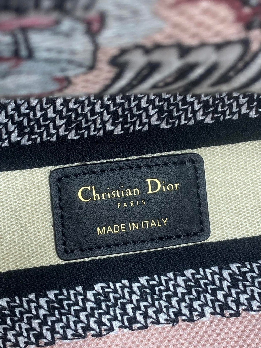 DIOR 25S SMALL LADY D-LITE BAG 24 IN PINK CANVAS DIOR BUTTERFLY