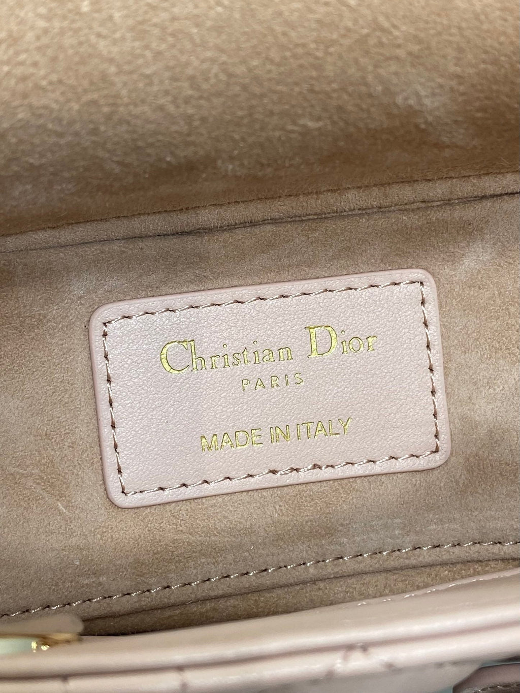 DIOR 25S MICRO LADY D-JOY 19 IN BABY PINK CALFSKIN GOLD HARDWARE