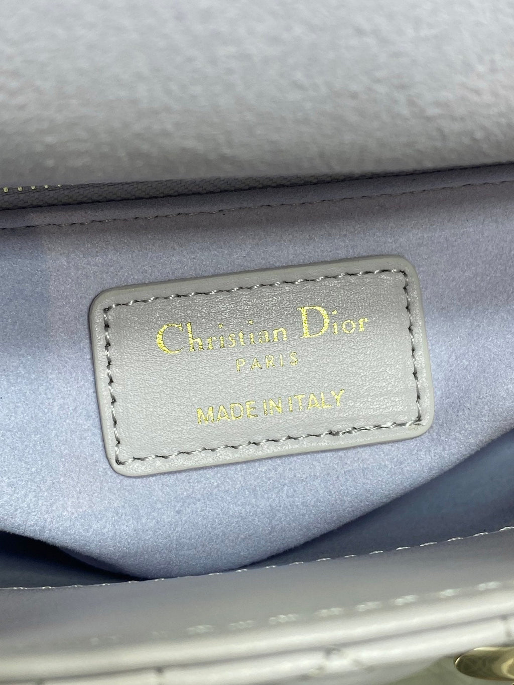 DIOR 25S MINI LADY DIOR BAG 17 IN LILAC CANNAGE CALFSKIN GOLD HARDWARE