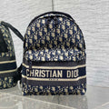 DIOR 25S TRAVEL BACKPACK 31 IN BLUE CANVAS OBLIQUE JACQUARD