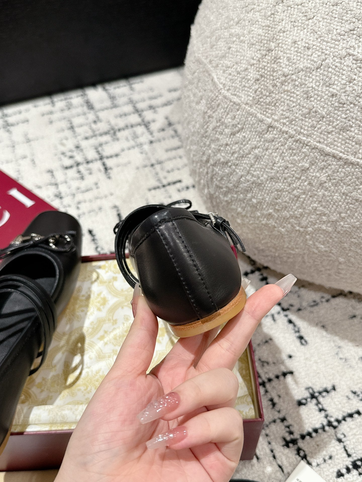 MARY JANE FLAT IN BLACK CALFSKIN