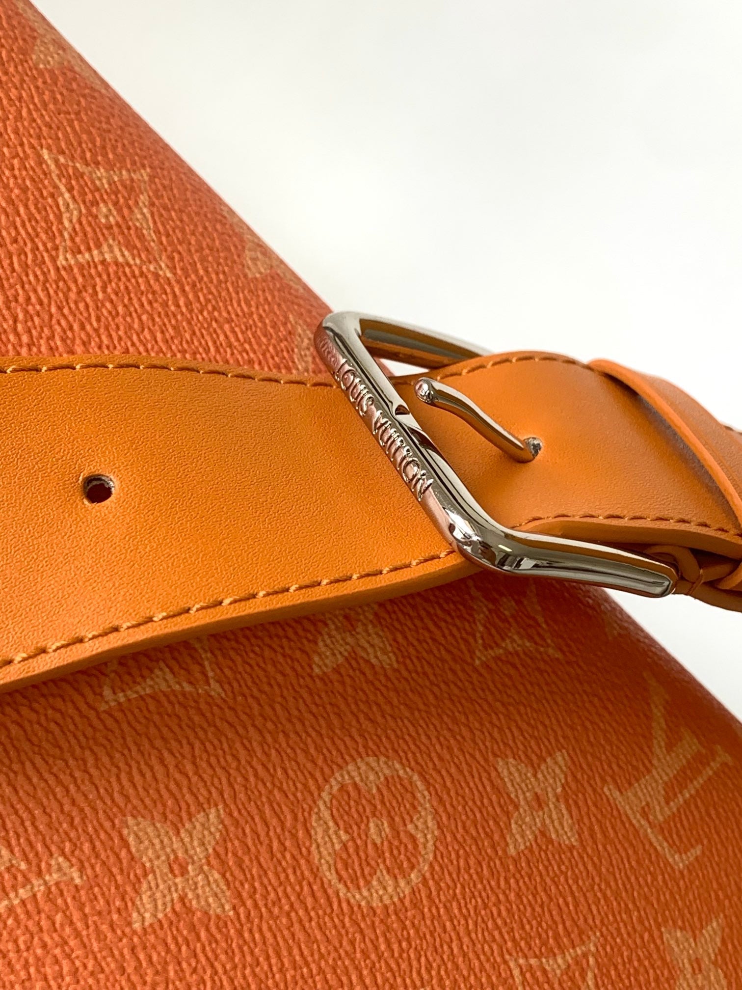 LV 25S MOON CROSSBODY BAG 24 IN ORANGE MONOGRAM CANVAS AND CALFSKIN