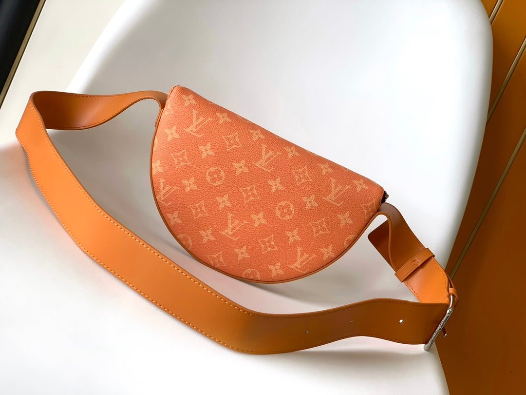LV 25S MOON CROSSBODY BAG 24 IN ORANGE MONOGRAM CANVAS AND CALFSKIN