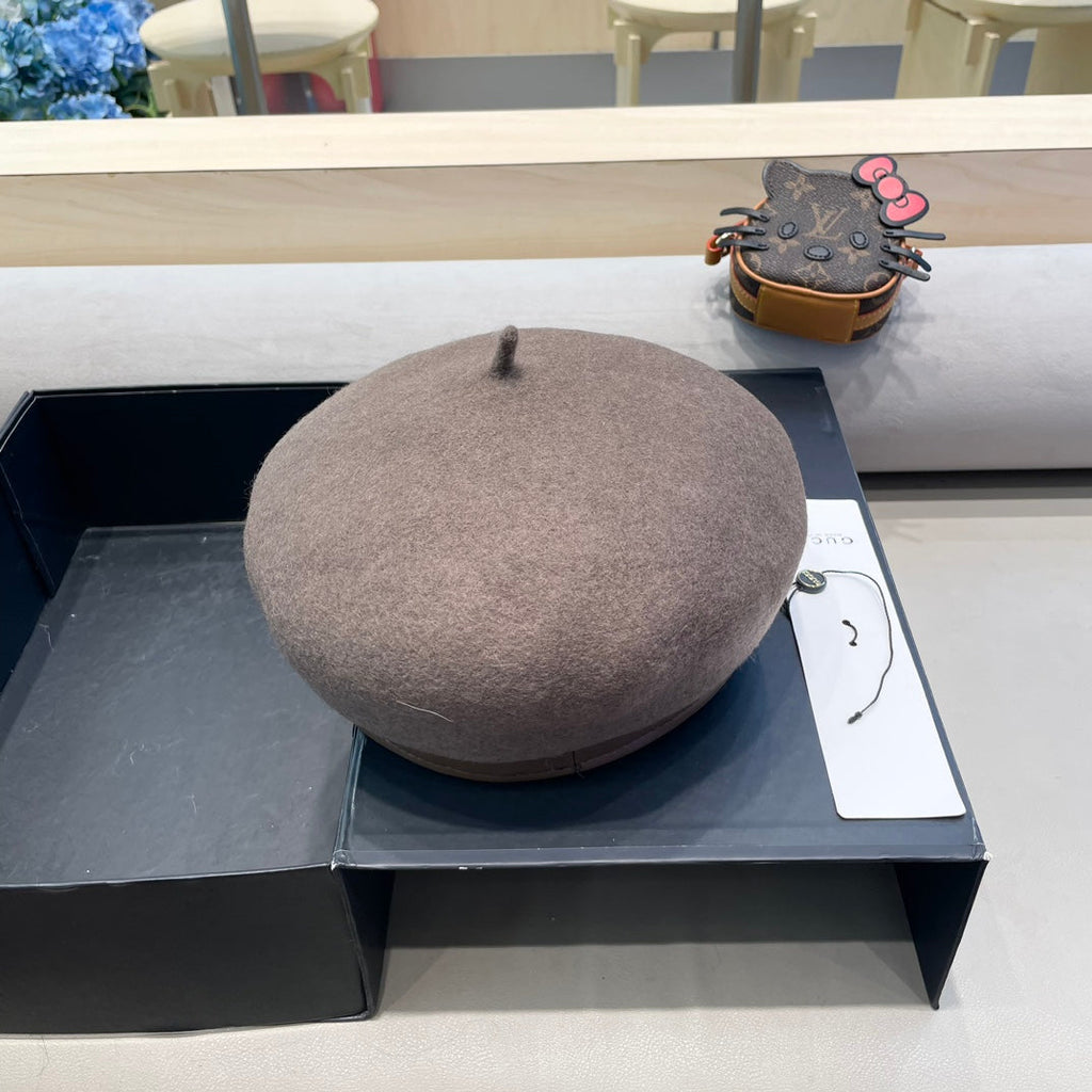 BERET HAT IN WENGE BROWN WOOL 406888