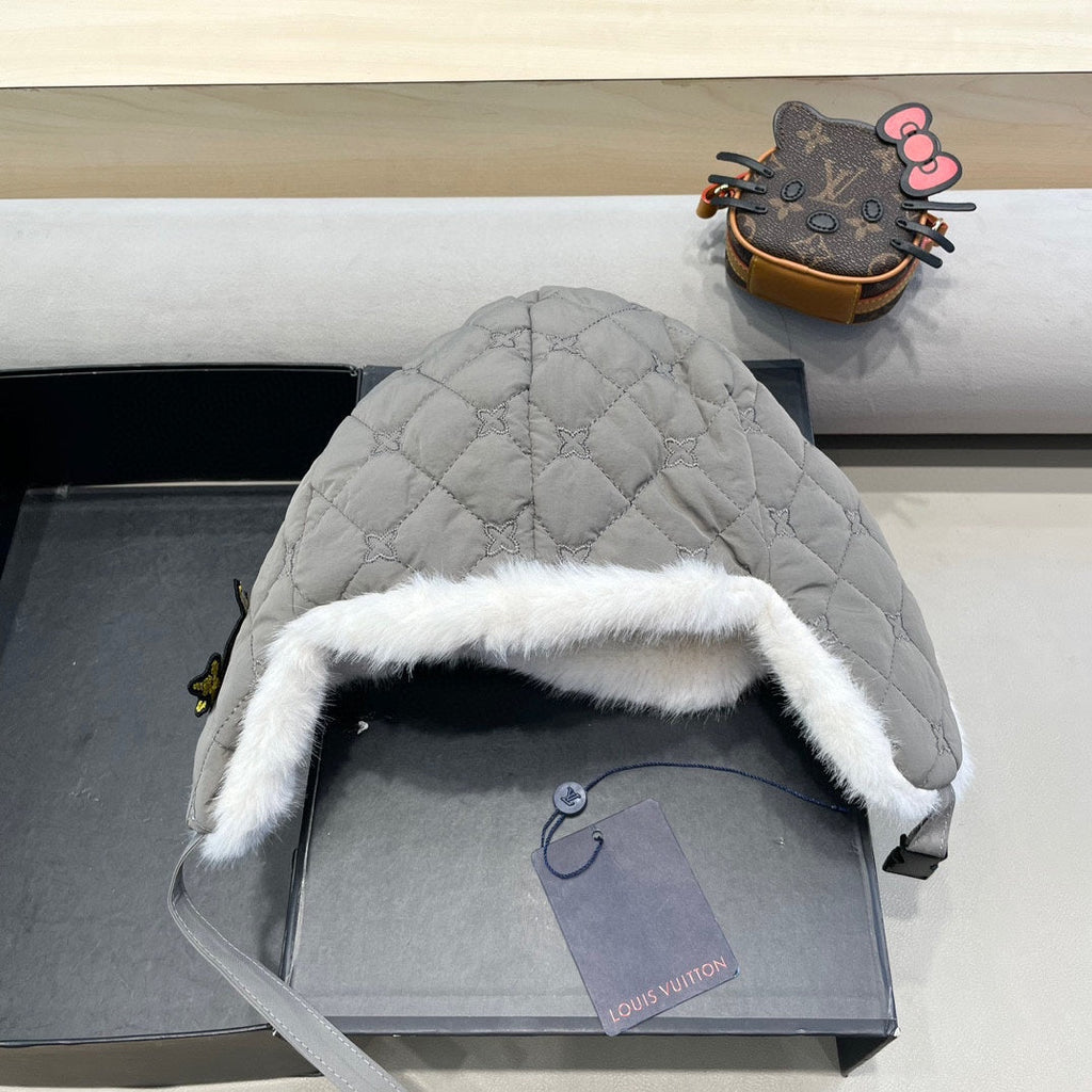 TRAPPER HAT IN GRAY COTTON 411229