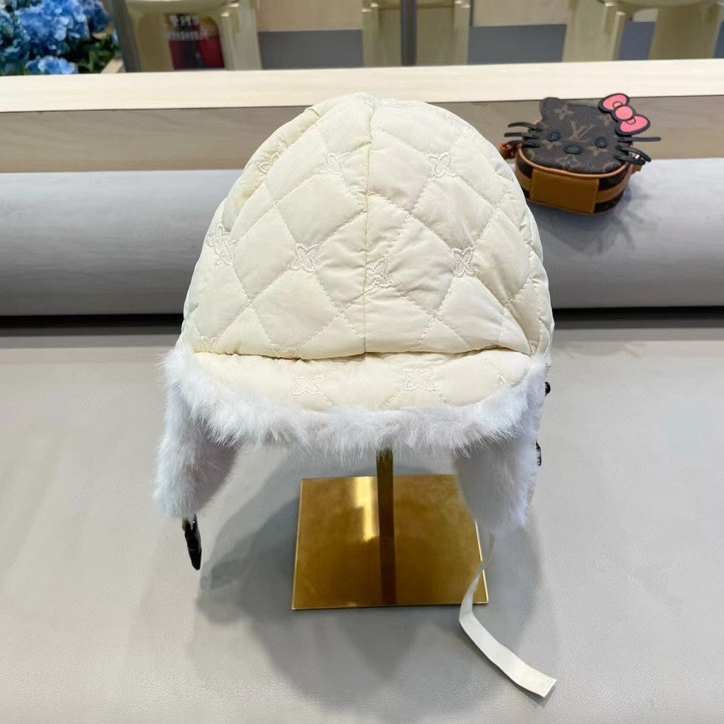 TRAPPER HAT IN BEIGE COTTON 411230