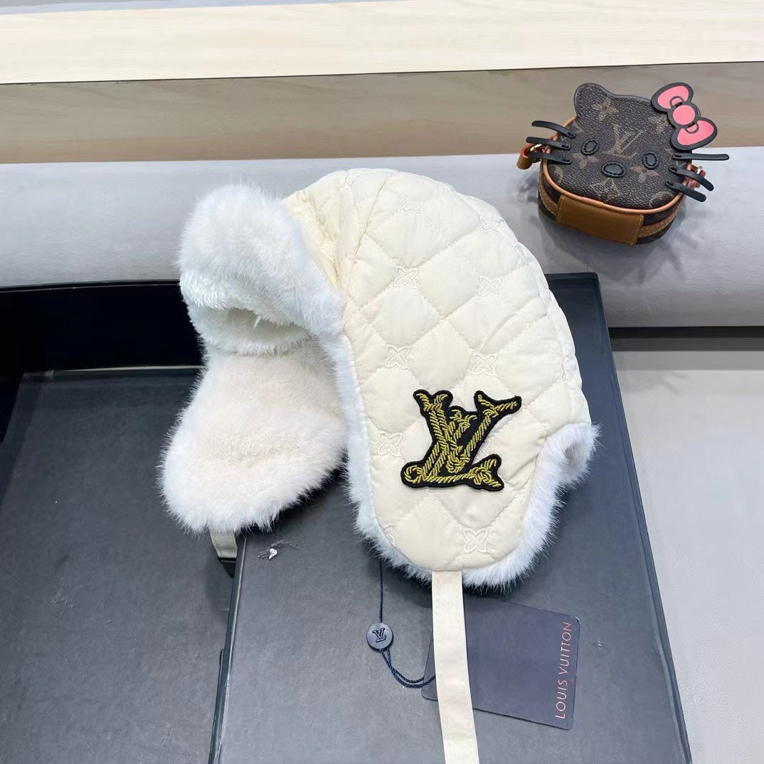 TRAPPER HAT IN BEIGE COTTON 411230