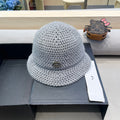 KNITTED BUCKET HAT IN STEEL GRAY WOOL 413396
