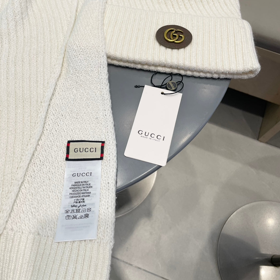 SET SCARF AND HAT IN WHITE WOOL 414780