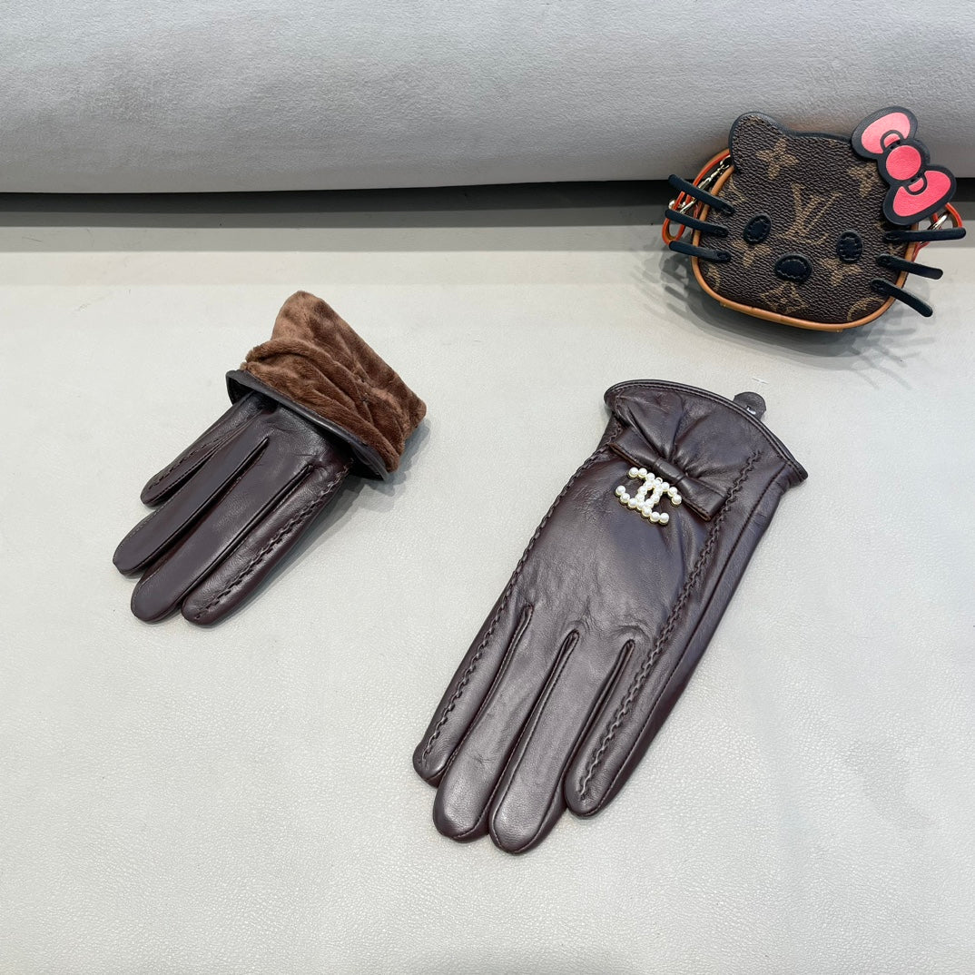 GLOVES IN BRUNETTE BROWN LAMBSKIN 415821