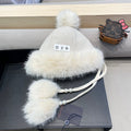 BEANIE HAT IN WHITE WOOL AND COTTON 419746