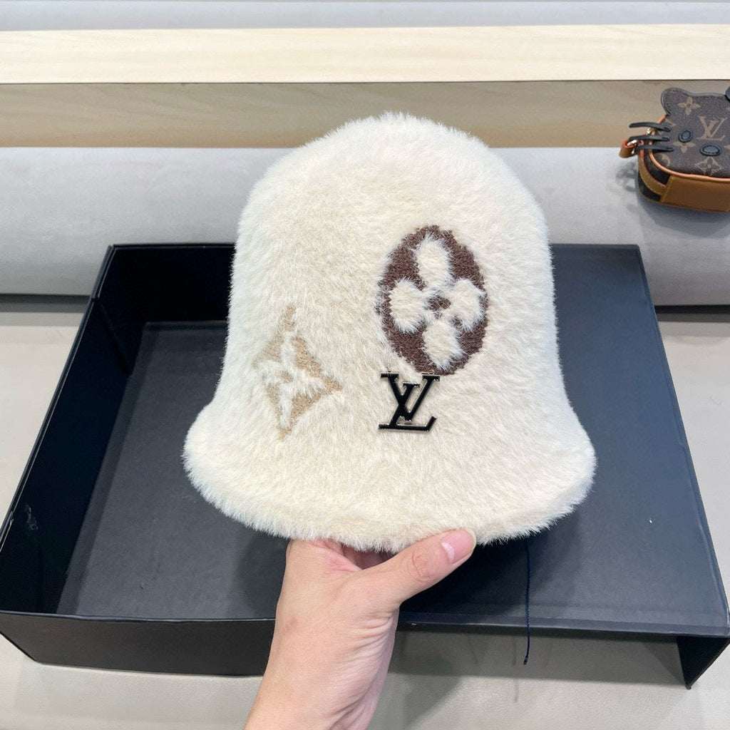 BUCKET HAT IN BEIGE RABBIT FUR 421261