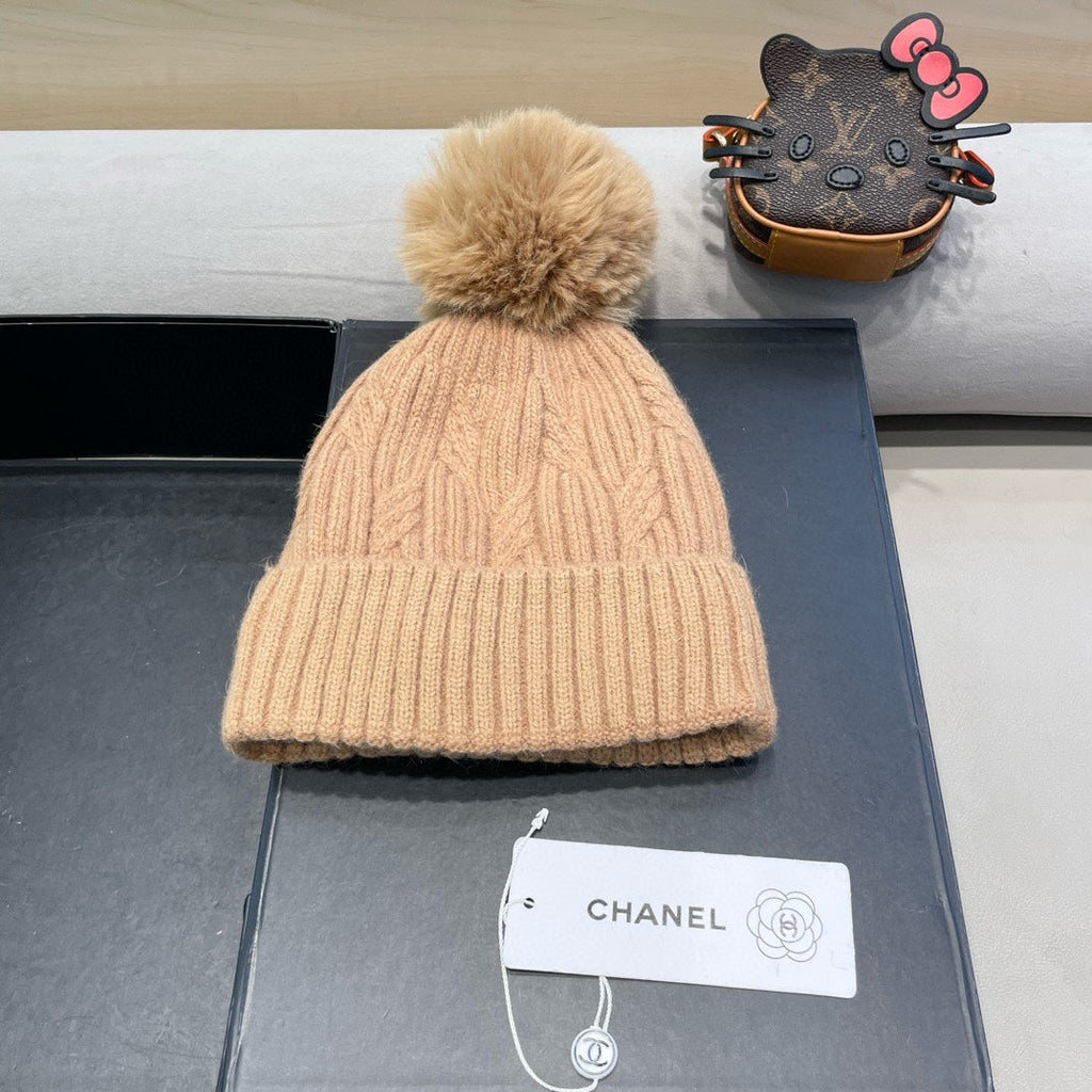 BEANIE HAT IN SEPIA TAN WOOL 422177