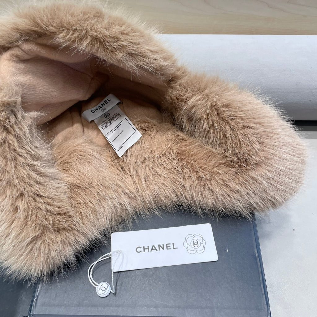 TRAPPER HAT IN DESERT BROWN SUEDE AND LAMB FUR 429974