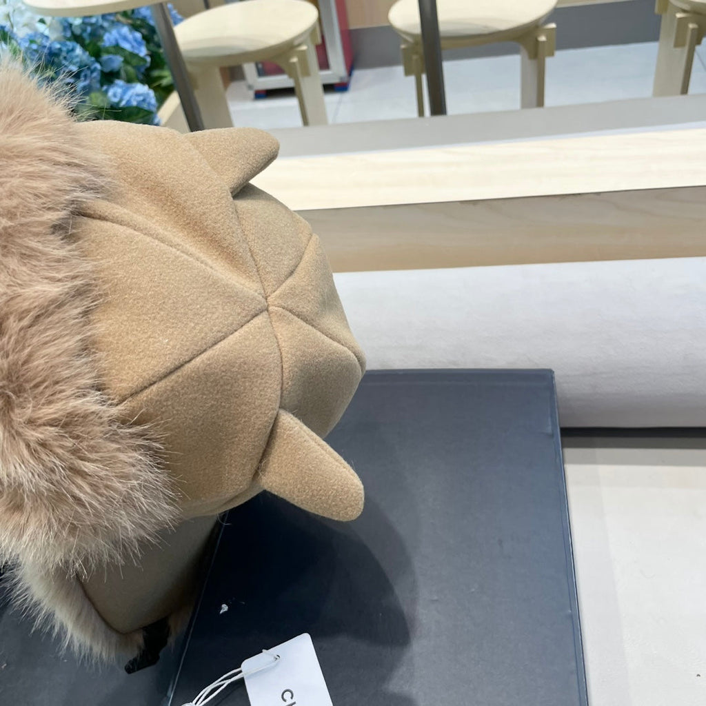 TRAPPER HAT IN DESERT BROWN SUEDE AND LAMB FUR 429974