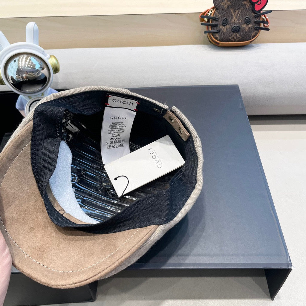 BERET RETRO HAT IN KHAKI BROWN CASHMERE 431369