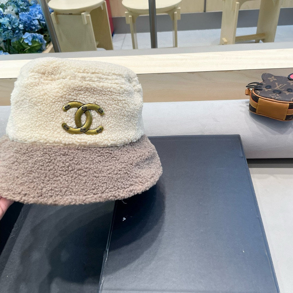 BUCKET HAT IN BEIGE MIX WENGE BROWN LAMB WOOL 431623