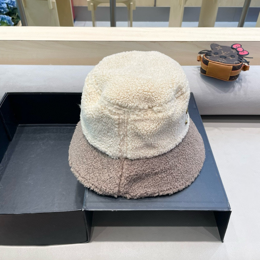BUCKET HAT IN BEIGE MIX WENGE BROWN LAMB WOOL 431623