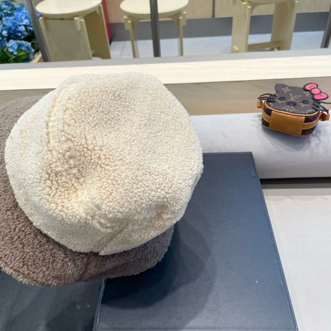 BUCKET HAT IN BEIGE MIX WENGE BROWN LAMB WOOL 431623