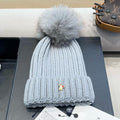 WOOL BEANIE WITH POM POM LIGHT GRAY 435050