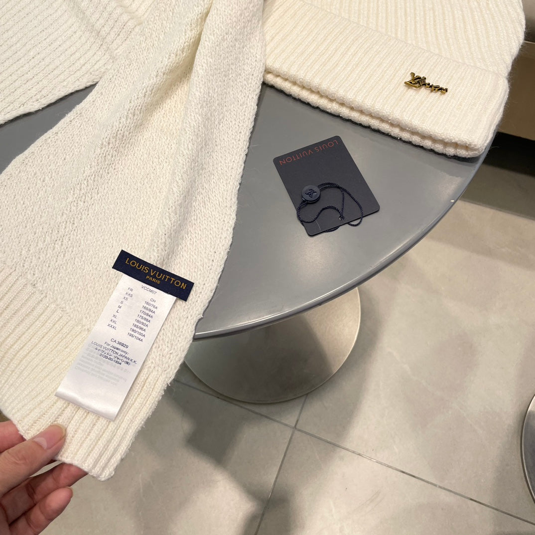 SET SCARF AND HAT IN WHITE WOOL 436223