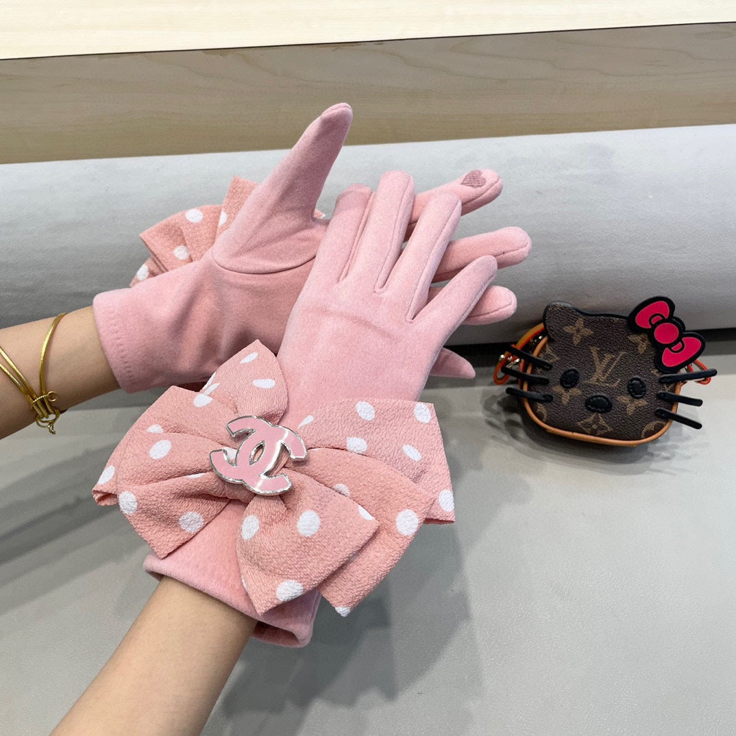 GLOVES IN ROSE PINK MIX WHITE WOOL 454574