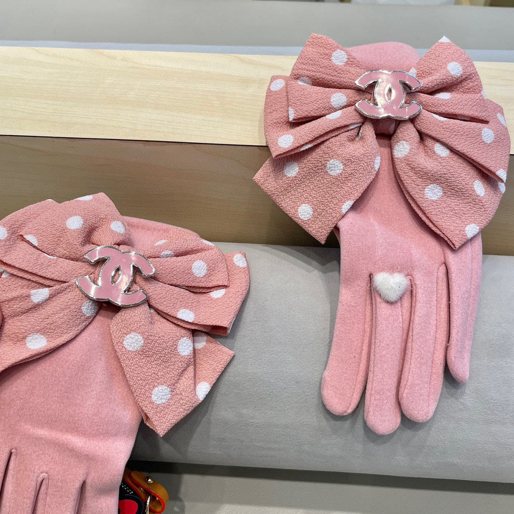 GLOVES IN ROSE PINK MIX WHITE WOOL 454574