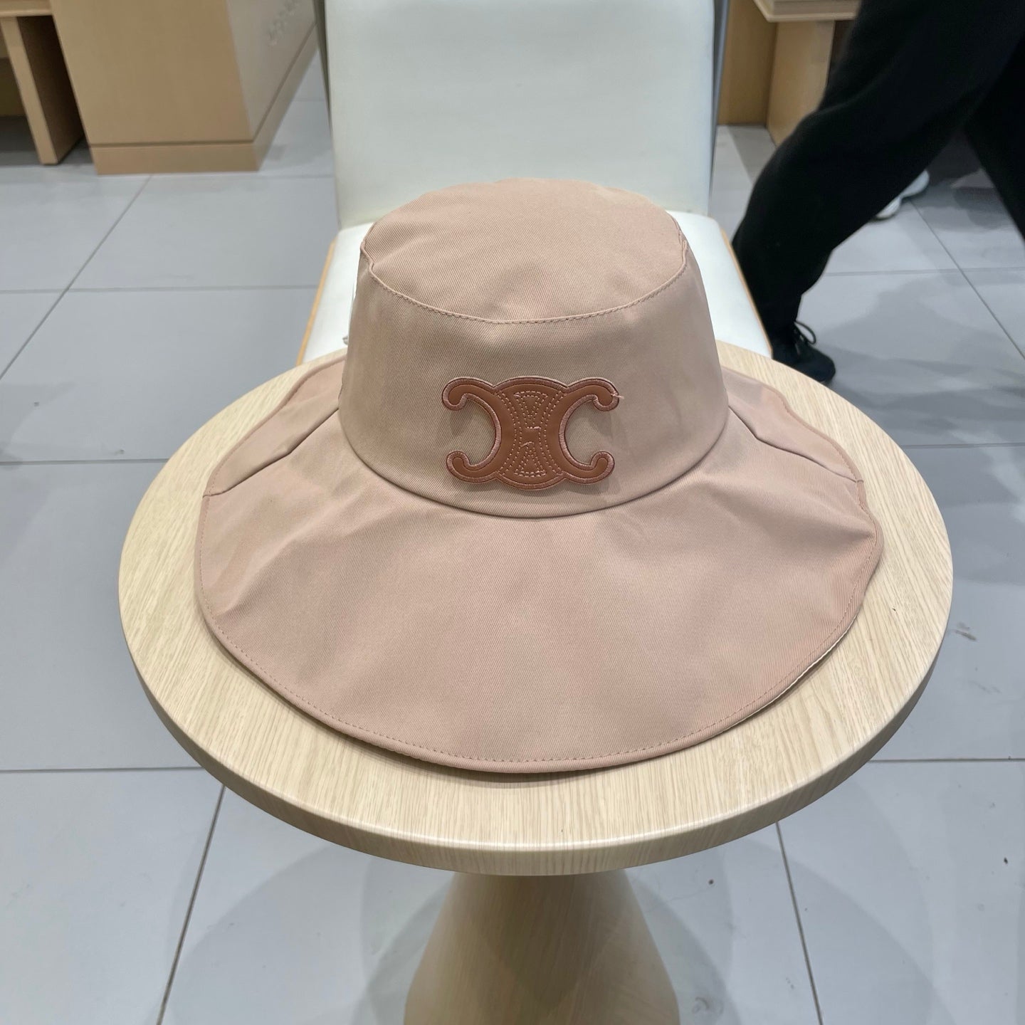 CELINE 25S BUCKET HAT 735012 IN BEIGE